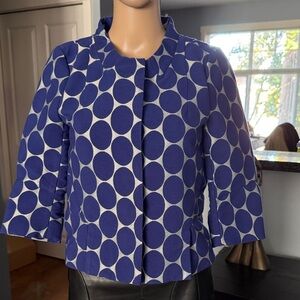 Marni at H&M Blue and Silver Polka Dot Cropped Blazer